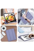 Apple Ipad Pro 4. Nesil M2 2022 11 Inç Tablet Uyumlu Kılıf Uyku Modlu Kalem Bölmeli Silikon Koruyucu  LAVANTA - 5