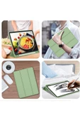 Apple Ipad Pro 4. Nesil M2 2022 11 Inç Tablet Uyumlu Kılıf Uyku Modlu Kalem Bölmeli Silikon Koruyucu  AÇIK YEŞİL - 6
