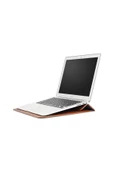 Macbook Air 13.6 M2 M3 M4 Çip 2022 2024 2025 A2681 A3113 A3240 Uyumlu Çanta Pu Deri Stantlı Tasarım  Kahverengi thumbnail 5