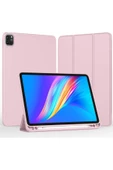 Apple Ipad Pro 4. Nesil M2 2022 11 Inç Tablet Uyumlu Kılıf Uyku Modlu Kalem Bölmeli Silikon Koruyucu  PUDRA PEMBESİ - 2