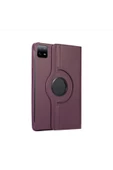 Xiaomi Pad 6 11 İnç Uyumlu 360° Dönebilen Uyku Modlu Standlı Pu Deri Tablet Kapaklı Kılıf  MOR - 1