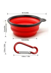 Katlanabilir Kedi Köpek Yemek Mama ve Su Kabı portatif kancalı - 2