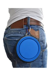 Katlanabilir Kedi Köpek Yemek Mama ve Su Kabı portatif kancalı - 3