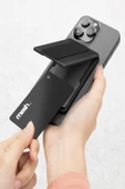 Telefon Modelleri Ile Uyumlu Kartlık Heldro ID Serisi Manyetik Stand Olma Özelliği FlexGrip™? Band  Chalk Grey - 3