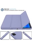 Apple Ipad Pro 4. Nesil M2 2022 11 Inç Tablet Uyumlu Kılıf Uyku Modlu Kalem Bölmeli Silikon Koruyucu  LAVANTA - 2