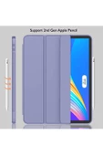 Apple Ipad Pro 4. Nesil M2 2022 11 Inç Tablet Uyumlu Kılıf Uyku Modlu Kalem Bölmeli Silikon Koruyucu  LAVANTA - 1