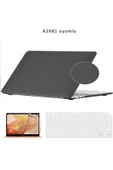 Macbook Pro 13 Inç M1-m2 Çip A2338 Tam Uyumlu Alt Üst Kılıf Klavye Kılıfı Ekran Koruyucu Film  Karbon Siyah - 1