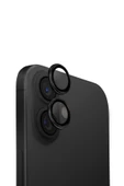 İphone 16 / Iphone 16 Plus Lens Koruyucu AluGuard Serisi Cam Alüminyum Çerçeve  Black - 1