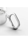 Airpods 4 (4.NESİL) Uyumlu Kılıf Glase Serisi Cristal Net Görünüm Kablosuz Şarj Destekli Kancalı  Smoke - 3