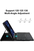 Apple Ipad Pro 4. Nesil M2 2022 11 Inç Uyumlu Bluetooth Klavyeli Kılıf Kalem Bölmeli (TÜRKÇE KLAVYE)  LACİVERT thumbnail 4