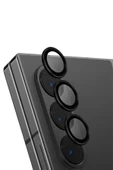 Samsung Galaxy Z Fold 6 Lens Koruyucu Optix Serisi True HD Netlik 9H Koruma Alüminyum Çerçeve  Black - 1