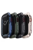 Apple Watch 45mm Kasa Koruyucu Metalik Görünüm Valencia Serisi Camlı Kasa  Graphite - 5