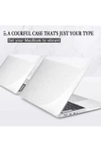 Macbook Pro 14 Inç M3 / M3 Pro / M3 Max A2992 A2918 Uyumlu Tam Koruyucu Kristal Şeffaf Kapak  Simli Şeffaf - 4