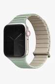 Apple Watch Revix Evo Serisi  3/4/5/6/7/8/9/Se 38mm / 40mm / 41mm Çelik-Silikon Mıknatıslı Kordon  Soft Mint - Ivory - 1