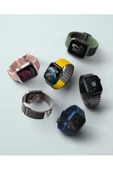 Apple Watch Linus Serisi Kordon 1/2/3/4/5/6/se/7/8/9 38mm/40mm/41mm Uyumlu Kayış  Grey - 5