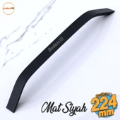 Şahin Siyah Metal Kulp 224 mm - 22.4 cm Mobilya Çekmece Mutfak Dolabı Dolap Kulpları Kulbu Kulpu - 1