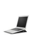 Apple Macbook Air M2 15 Inç 2023 M2 Çip A2941 Uyumlu Deri Mıknatıslı Çanta Stantlı Şık Tasarım  Koyu Gri - 5