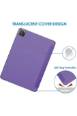 iPad Air 13" M3 (2025) / M2 (2024) Kılıf Kapaklı Smart Standlı Uyku Modlu Akıllı Case  Mor - 5