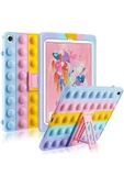 Samsung Galaxy Tab A7 Lite T220 Uyumlu Popitli Standlı Renkli Kılıf Gökkuşağı - 5
