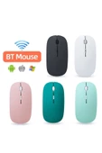 Macbook/Huawei/Samsung/Lenovo Uyumlu Şarj Edilebilir Sessiz Mouse Wifi Kablosuz Mouse Fare  Lavanta - 5
