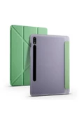 Samsung Galaxy Tab S7 Fe S8 Plus T970/x800/t733/t737/t736 12.4" Kalem Bölme Arka Silikon Kapak Kılıf  Açık Yeşil - 5