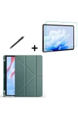 Honor Pad X9 11.5 İnç Uyumlu Kalem Bölmeli Standlı Silikon Kılıf + Ekran Koruyucu + Kalem 3'lü Set  Koyu Yeşil thumbnail 1