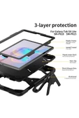 Samsung Galaxy T500 Tab A7 10.4 Inctablet Kılıfı Kalemlikli Defender Tank Zırh Silikon Yüksek Koruma  siyah - 5