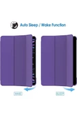iPad Air 13" M3 (2025) / M2 (2024) Kılıf Kapaklı Smart Standlı Uyku Modlu Akıllı Case  Mor - 3