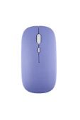 Macbook/Huawei/Samsung/Lenovo Uyumlu Şarj Edilebilir Sessiz Mouse Wifi Kablosuz Mouse Fare  Lavanta - 3