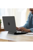 Macbook Pro 13 M1-m2 Çip A2251-a2289-a2338-a2159 Uyumlu Standlı Şeffaf İz Bırakmayan Koruyucu Kapak  Siyah - 5