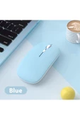 Macbook/Huawei/Samsung/Lenovo Uyumlu Şarj Edilebilir Sessiz Mouse Wifi Kablosuz Mouse Fare  Açık Mavi - 1