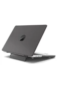 Macbook Pro 13 M1-m2 Çip A2251-a2289-a2338-a2159 Uyumlu Standlı Şeffaf İz Bırakmayan Koruyucu Kapak  Siyah - 1