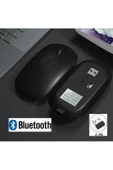 Macbook/Huawei/Samsung/Lenovo Uyumlu Şarj Edilebilir Sessiz Mouse Wifi Kablosuz Mouse Fare  Siyah - 2