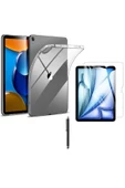 Apple Ipad Air 6 11 Inç 2024 M2 Çip Uyumlu Kılıf Silikon Koruyucu + Ekran Koruyucu + Kalem - 1