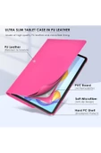 Honor Pad 8 12'' Inç 2022 Uyumlu 360 Dönen Koruyucu Tablet Kılıfı Hey-w09  Pembe Açık - 4