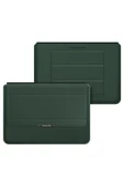 Macbook Air 13.6 Inç M2-M3-M4 Çip A2681 A3113 A3240 Uyumlu Ofis Çanta Deri Mıknatıslı Standlı Kılıf  13 - 14,9 inç Yeşil - 2