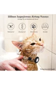 Airtag Yuvalı Kedi Ve Köpek Tasması Kilitli Güvenlik Aparatı Airtag Kılıfı ve Zil Boyun Tasması GPS  Tek Ebat Turuncu - 5