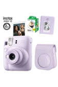 Instax Mini 12 Mor Fotoğraf Makinesi 20li Film Ve Pvc Albümlü Çantalı Seti 1 - 1