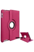 Apple Ipad 5. 6. Nesil 2017 2018 9.7" Inc Tablet Standlı 360° Dönebilen Deri Kılıf Leather Case  Pembe - 1