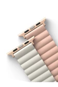 Apple Watch 49mm Ultra 2/1 - 46mm Seri 10 - 45mm Seri 9/8/7 - 44mm Seri SE2/SE/6/5/4 Kordon Kayış  Pink Beige - 4