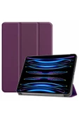 Apple Ipad Pro 4. Nesil M2 2022 11 Inç Tablet Uyumlu Flip Smart Standlı Akıllı Kılıf Smart Cover  Mor - 1
