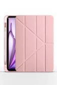 İpad Air 11" M3 (2025) / M2 (2024) / Air 10.9" (2022/2020) Kılıf Kalem Şarj Bölümü Uyku Modu Standlı  Rose Gold - 1