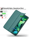 İpad 10. Nesil 10.9 / A16 2025 Uyumlu Kılıf Uyku Modlu Pu Deri Smart Standlı A2696 A2757 A3355 A3356  Koyu Yeşil - 3