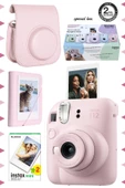Instax mini 12 Pembe Fotoğraf Makinesi-20'lu Film-Mini Albüm ve Deri Kılıf Seti thumbnail 1