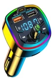 Araç Bluetooth 5.0 Fm Transmitter Cihazı Araba Müzik Mp3 Çalar SD Kart Okur Oto Çakmaklık Şarj Aleti - 1