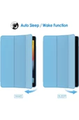 Apple Ipad 8. Ve 9. Nesil 2020 /2021 10.2 Inç Tablet Flip Smart Standlı Akıllı Kılıf Smart Cover  Mavi thumbnail 4