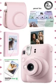 Instax mini 12 Pembe Fotoğraf Makinesi-10'lu Film-Mini Albüm ve Deri Kılıf Seti thumbnail 1