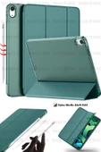 İpad 10. Nesil 10.9 / A16 2025 Uyumlu Kılıf Uyku Modlu Pu Deri Smart Standlı A2696 A2757 A3355 A3356  Koyu Yeşil - 1