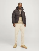 Jack Jones Erkek Jjebradley Puffer Hood  Kahverengi Mont 12256974KA - 3