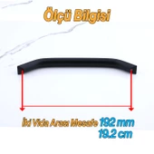 Şahin Siyah Metal Kulp 192 mm - 19.2 cm Mobilya Çekmece Mutfak Dolabı Dolap Kulpları Kulbu Kulpu thumbnail 2